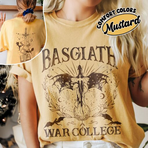 comfort colors basgiath war college shirt fourth wing riders quadrant dragon rider long sleeve wvnm1