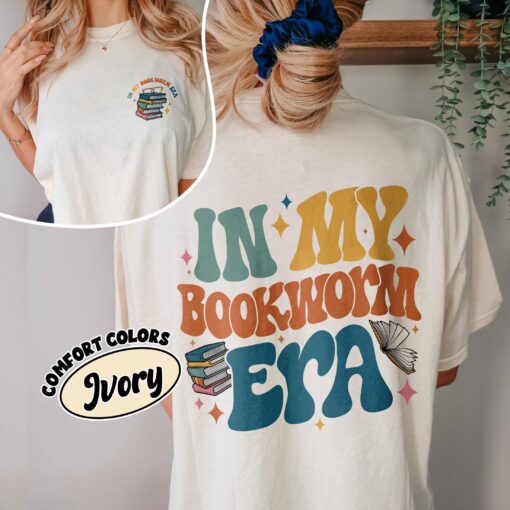 comfort colors bookworm shirt book lover era book club gift for bookish librarians