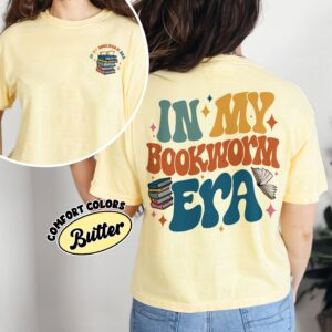 comfort colors bookworm shirt book lover era book club gift for bookish librarians zzc45