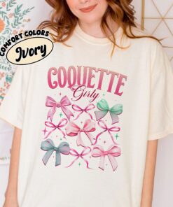 comfort colors coquette bows shirt soft girl era cute bows and ribbons trendy gift for her hutpp