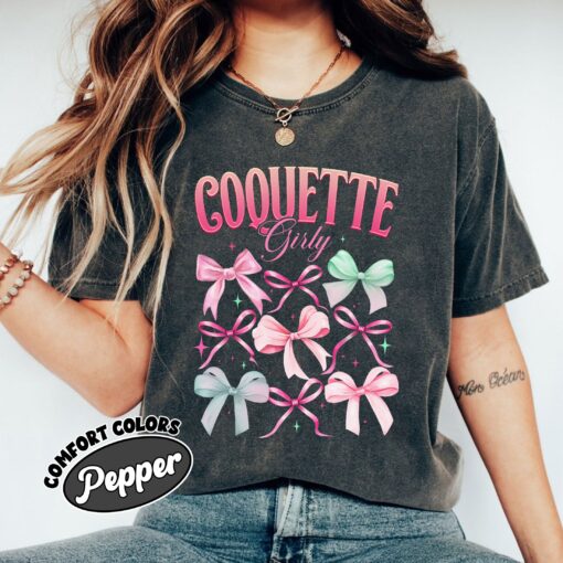 comfort colors coquette bows shirt soft girl era cute bows and ribbons trendy gift for her jnh59