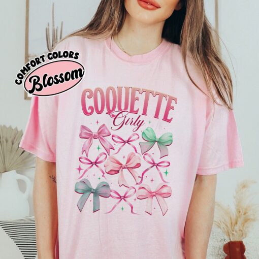 comfort colors coquette bows shirt soft girl era cute bows and ribbons trendy gift for her qlo6q