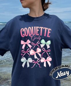 comfort colors coquette bows shirt soft girl era cute bows and ribbons trendy gift for her uwnuh