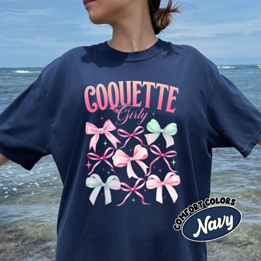 comfort colors coquette bows shirt soft girl era cute bows and ribbons trendy gift for her uwnuh