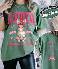 comfort colors coquette easter shirt bunny jesus bible verse y2k bow christian gift for her afosn