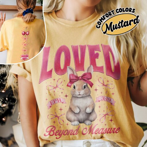 comfort colors coquette easter shirt bunny jesus bible verse y2k bow christian gift for her bqqlv