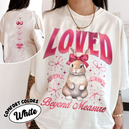 comfort colors coquette easter shirt bunny jesus bible verse y2k bow christian gift for her p2fi0