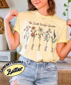 comfort colors custom birth flower family bouquet shirt personalized grandmas garden gift p7nxp