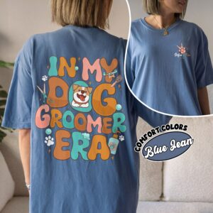 comfort colors custom dog groomer shirt in my dog groomer era personalized pet groomer gift nenph