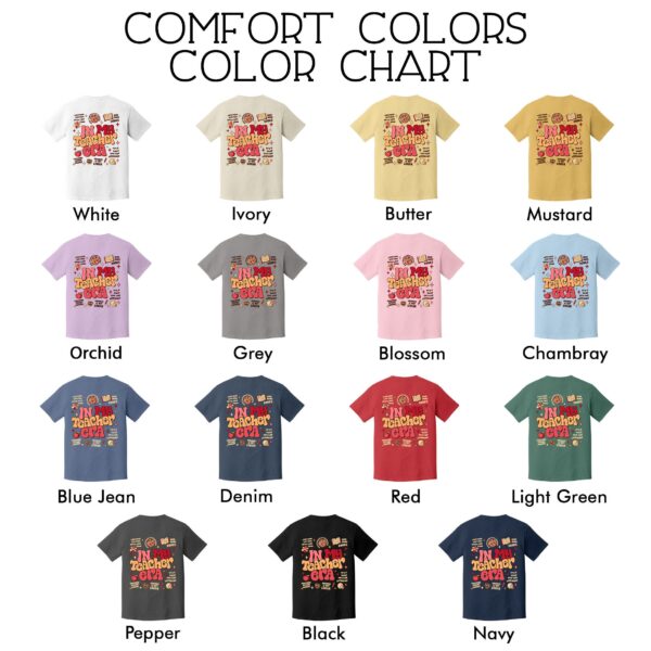 comfort colors custom teacher last name shirt in my teacher era teacher appreciation gift mdogc