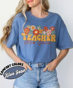 comfort colors custom teacher shirt personalized school team teacher gift dkobm