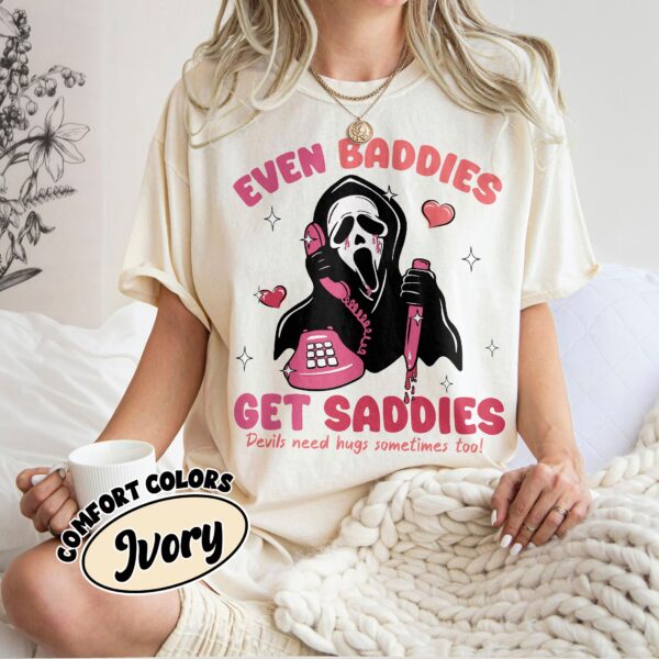 comfort colors even baddies get saddies shirt mental health funny ghostface adhd awareness tee 3oohg