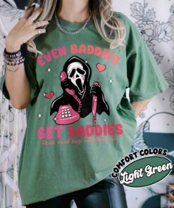 comfort colors even baddies get saddies shirt mental health funny ghostface adhd awareness tee qd018