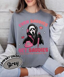 comfort colors even baddies get saddies shirt mental health funny ghostface adhd awareness tee xnc1c