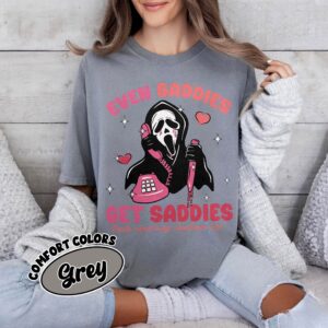 comfort colors even baddies get saddies shirt mental health funny ghostface adhd awareness tee xnc1c