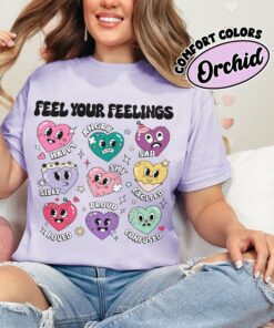 comfort colors feel your feelings valentines shirt mental health self love cute emotion hearts bcsbk