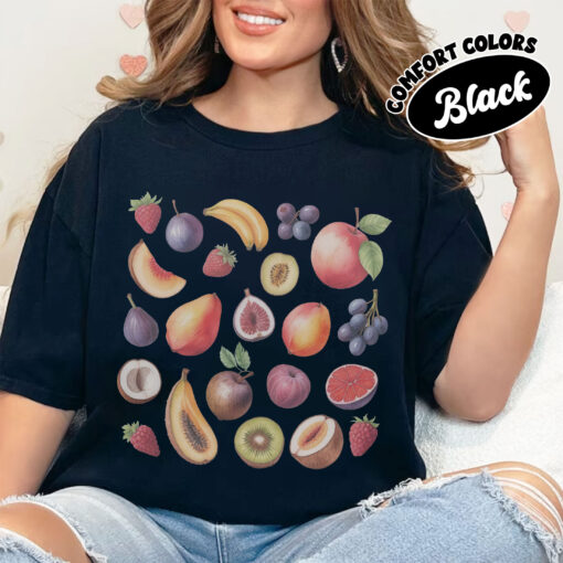 comfort colors fig fruit graphic shirt summer tropical fruit cute peach beach tee vvpbz