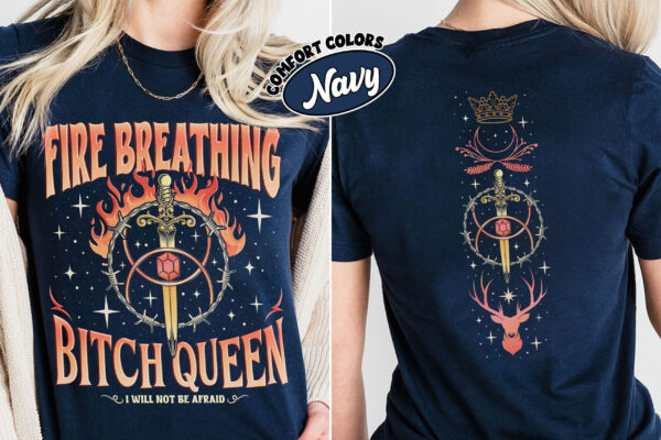 comfort colors fireheart queen aelin shirt throne of glass fan kingsflame the thirteen 2u23i