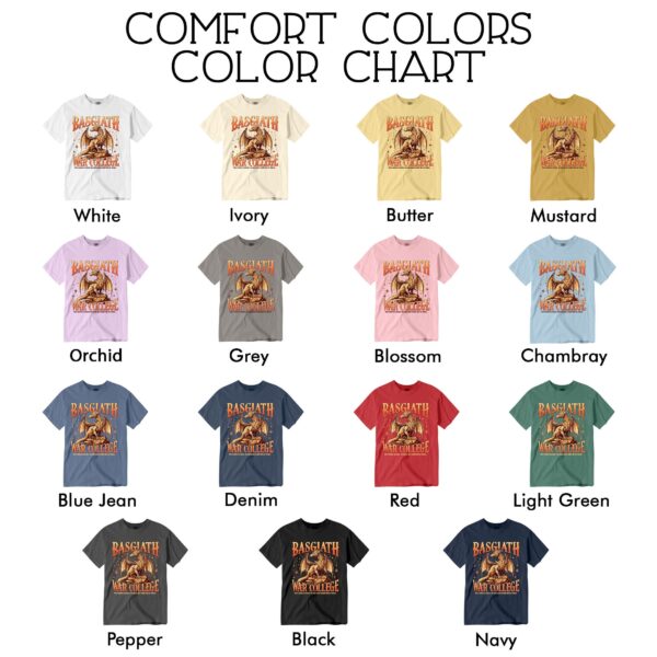 comfort colors fourth wing basgiath war college shirt trendy book dragon riders quadrant odptf