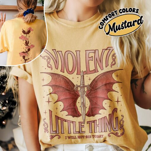 comfort colors fourth wing fan shirt violet sorrengail violent little thing dragon rider 3fubb