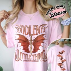 comfort colors fourth wing fan shirt violet sorrengail violent little thing dragon rider rxmdw