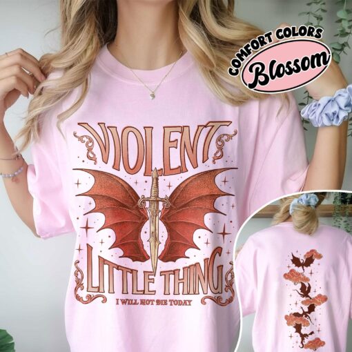 comfort colors fourth wing fan shirt violet sorrengail violent little thing dragon rider