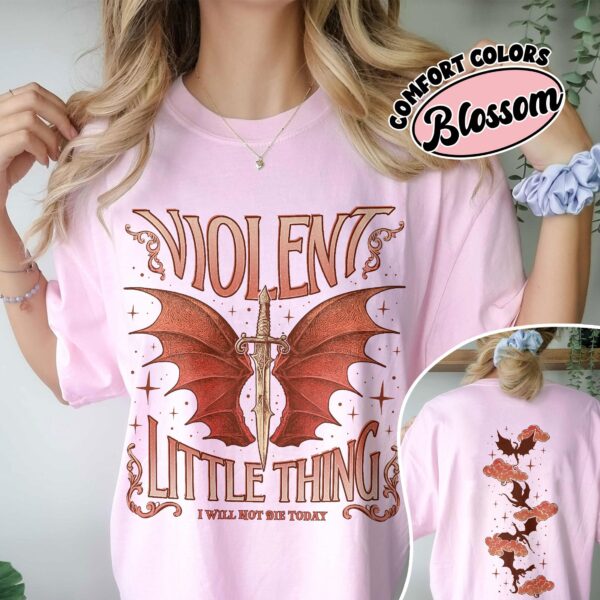 comfort colors fourth wing fan shirt violet sorrengail violent little thing dragon rider