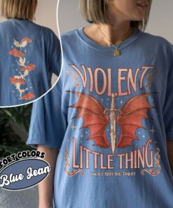 comfort colors fourth wing fan shirt violet sorrengail violent little thing dragon rider uiyex