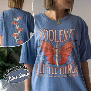 comfort colors fourth wing fan shirt violet sorrengail violent little thing dragon rider uiyex