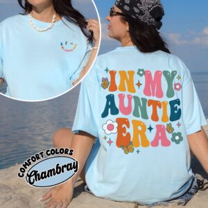 comfort colors in my auntie era shirt retro cute aunt birthday gift for new aunt qmpod