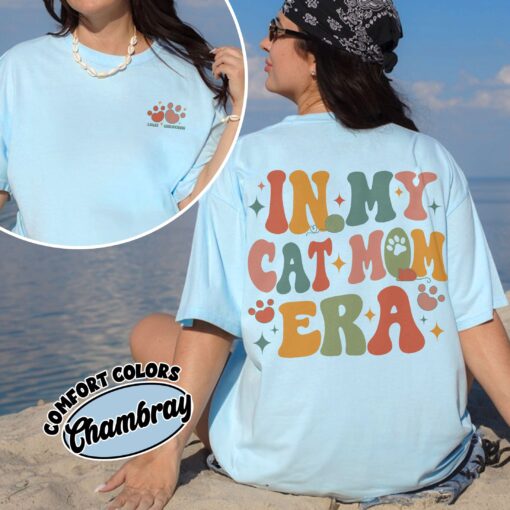 comfort colors in my cat mom era shirt custom cat name cat lover crazy cat lady gift yikap