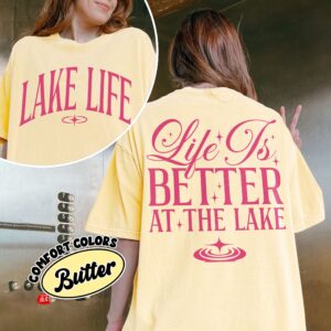 comfort colors lake life shirt life is better at the lake summer camping boat fishing vacation iwoii