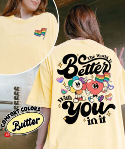 comfort colors lgbt pride month shirt the world is better with you in it suicide awareness protect queer youth homfe