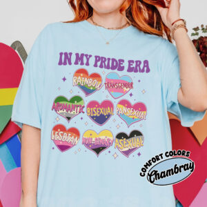 comfort colors lgbtq pride month shirt in my pride era free mom hugs transgender rights gift 2wx12