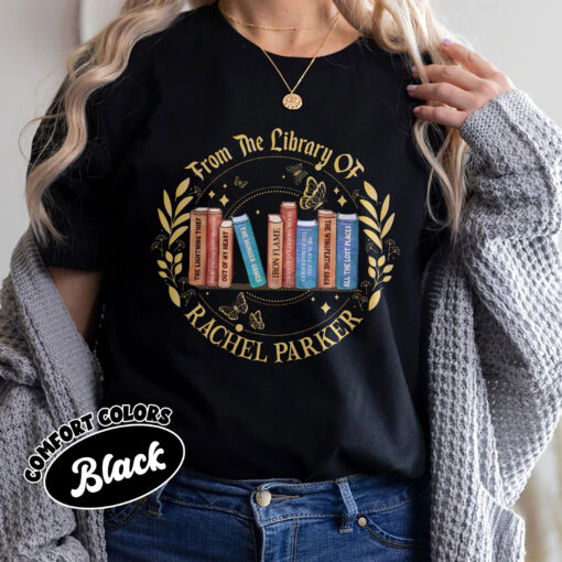 comfort colors personalized bookshelf shirt custom book lover tee book club gift for reader ddi3p