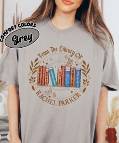 comfort colors personalized bookshelf shirt custom book lover tee book club gift for reader gpkot