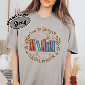 comfort colors personalized bookshelf shirt custom book lover tee book club gift for reader gpkot