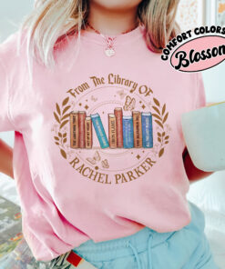 comfort colors personalized bookshelf shirt custom book lover tee book club gift for reader ourjh