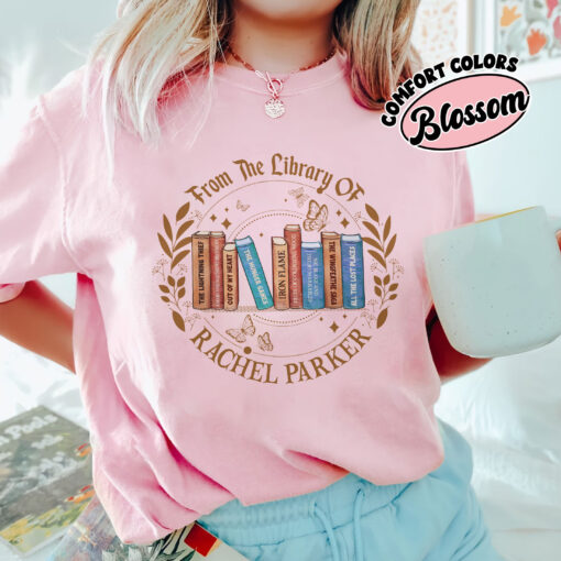 comfort colors personalized bookshelf shirt custom book lover tee book club gift for reader ourjh