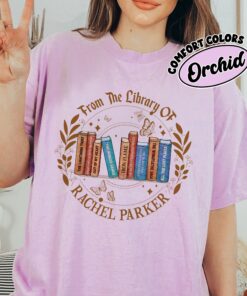 comfort colors personalized bookshelf shirt custom book lover tee book club gift for reader zmrgk