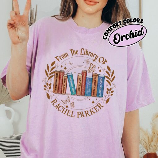 comfort colors personalized bookshelf shirt custom book lover tee book club gift for reader zmrgk