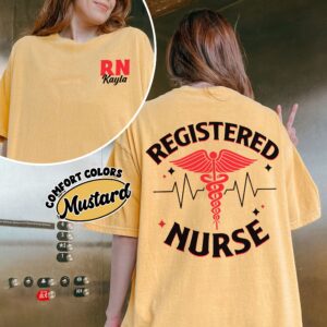 comfort colors personalized rn nurse shirt custom nursing student registered nurse graduation gift qdupn