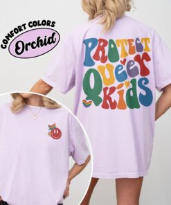 comfort colors protect queer kids shirt let queer kids live non binary and trans youth pride month tee 1rp73