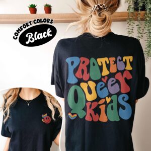 comfort colors protect queer kids shirt let queer kids live non binary and trans youth pride month tee 2upt9