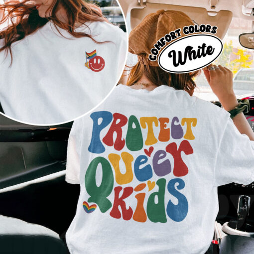 comfort colors protect queer kids shirt let queer kids live non binary and trans youth pride month tee euvds