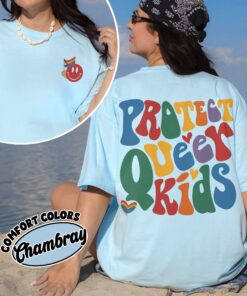 comfort colors protect queer kids shirt let queer kids live non binary and trans youth pride month tee xohod