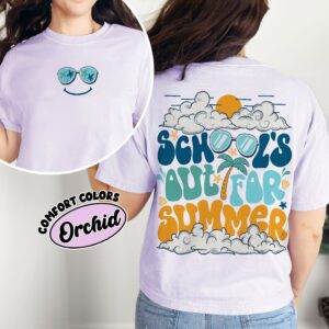 comfort colors schools out for summer shirt teacher off duty end of school vacation summer break amjeg