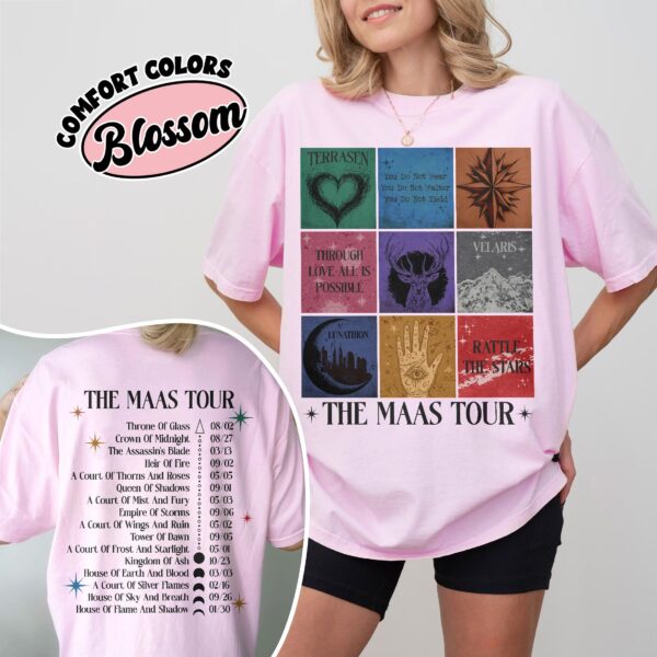 comfort colors sjm tour shirt acotar crescent city throne of glass merch