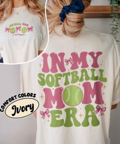 comfort colors softball coquette bow mom shirt in my softball mom era custom funny game day 3olfk