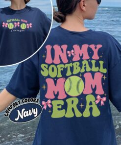 comfort colors softball coquette bow mom shirt in my softball mom era custom funny game day kjhat